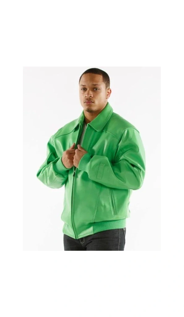 PELLE PELLE BASIC GREEN LEATHER JACKET