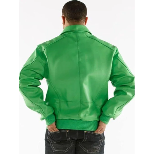 PELLE PELLE BASIC GREEN LEATHER JACKET view 2
