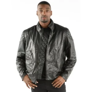 BIKER BLACK LEATHER PELLE PELLE JACKET