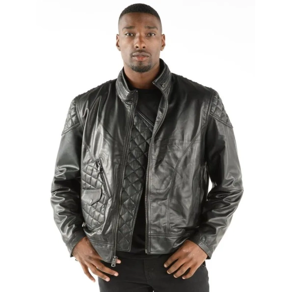 BIKER BLACK LEATHER PELLE PELLE JACKET