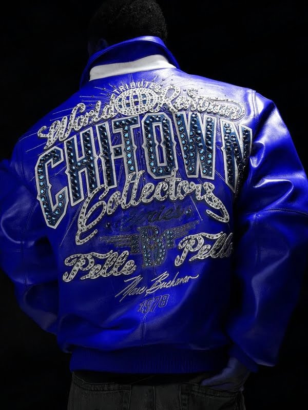 PELLE PELLE CHITOWN BLUE LEATHER JACKET