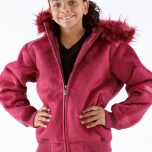 Pelle Pelle Kids Pink Hooded Wool Jacket