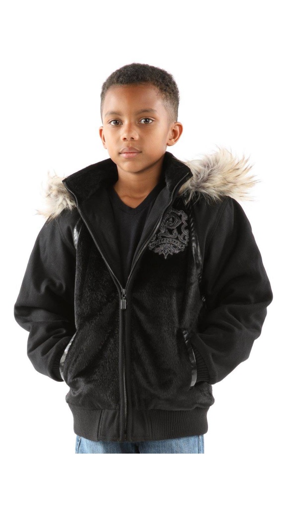 Pelle Pelle Black Patched Hood Wool Jacket