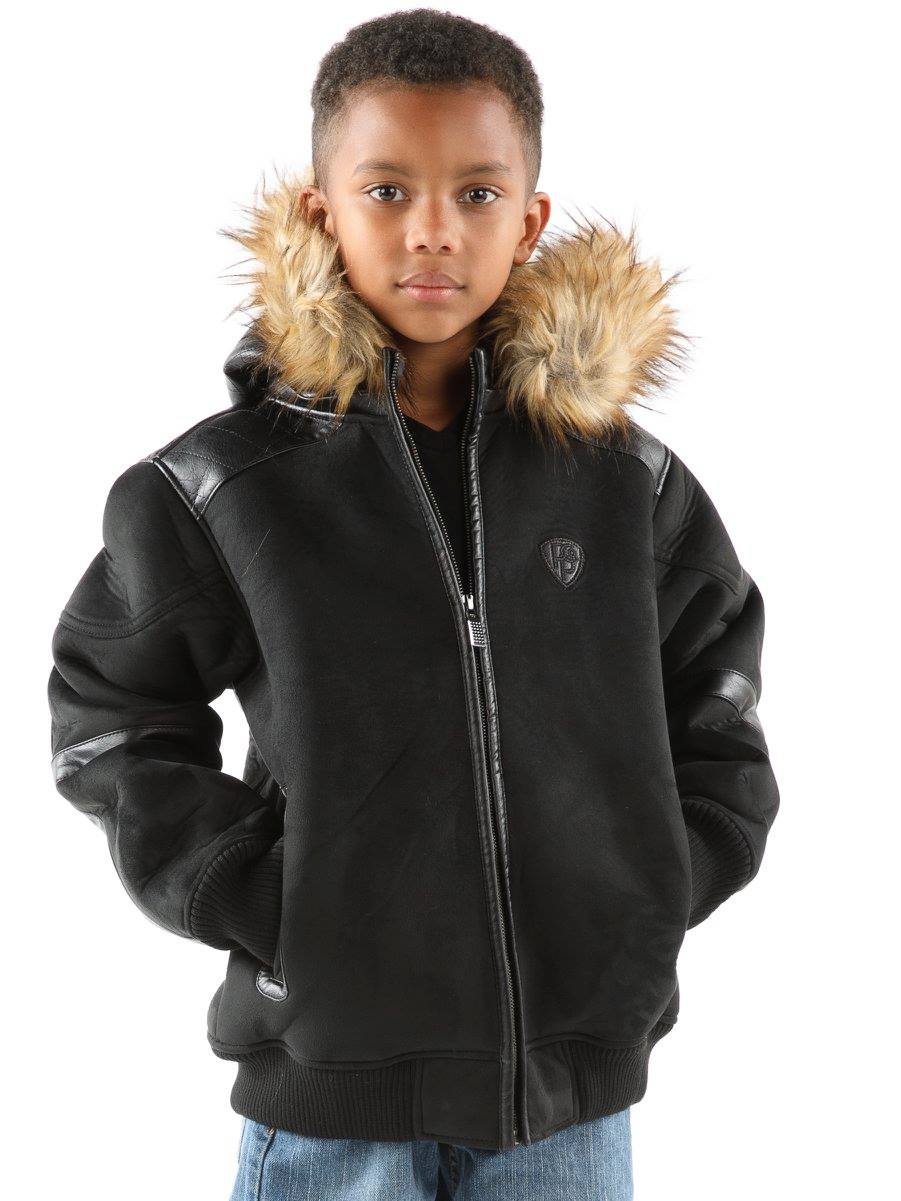 Pelle Pelle Black Fur Hood Wool Jacket