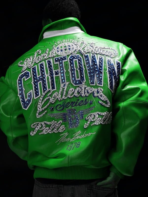 PELLE PELLE CHITOWN GREEN LEATHER JACKET