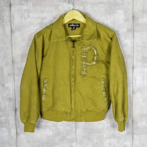 PELLE PELLE GREEN WOOL BOMBER JACKET view 1