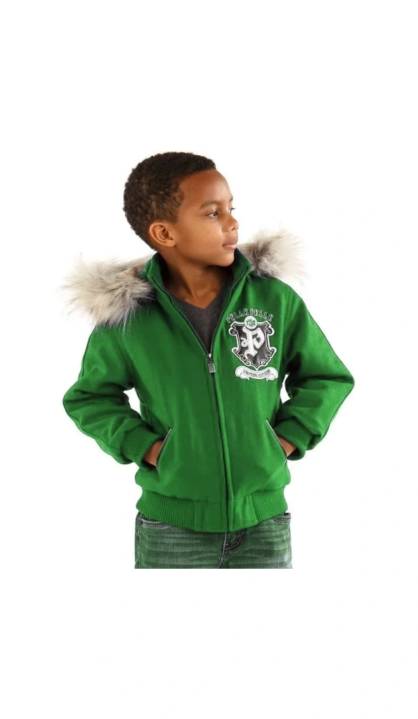 PELLE PELLE GREEN HOODIE WOOL JACKET