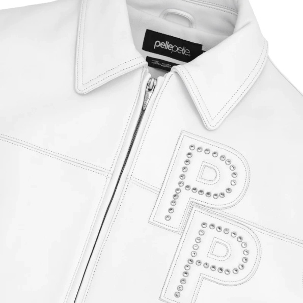 Pelle Pelle Plush White Leather Jacket | Men & Women view 3
