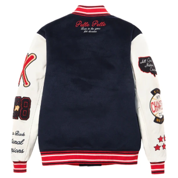 Pelle Pelle World Famous Wool Navy Blue Varsity Jacket view 2