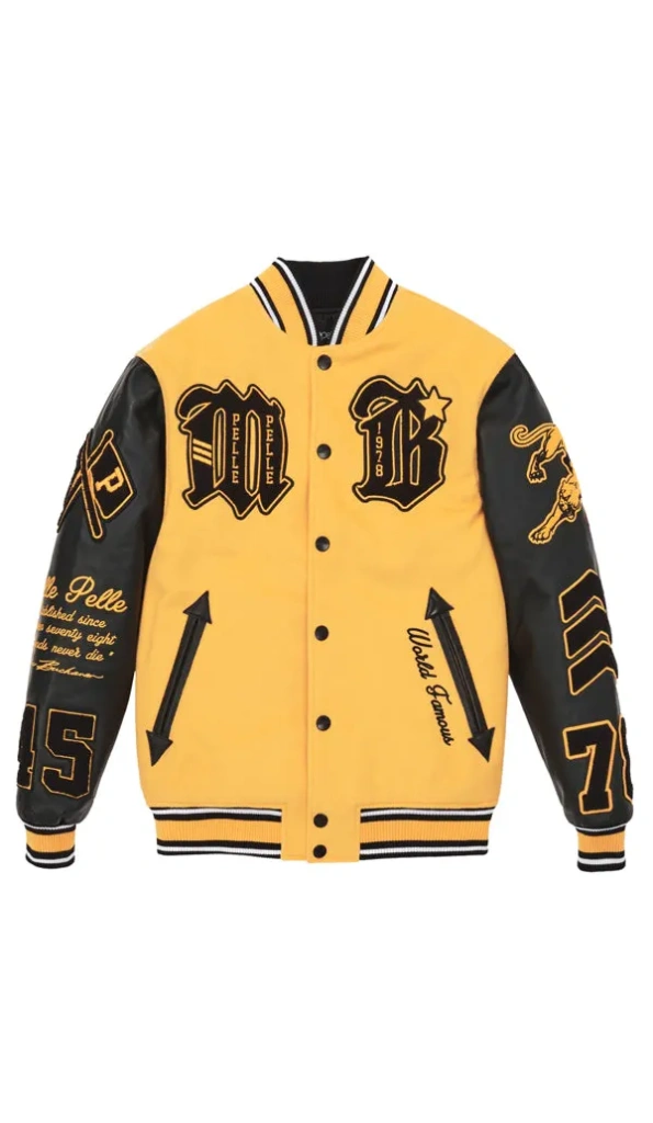 Pelle Pelle Yellow Varsity Wool Jacket