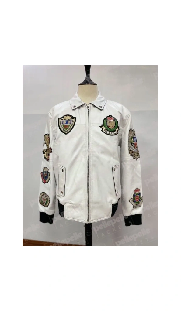 PELLE PELLE DECORATED WHITE LEATHER JACKET