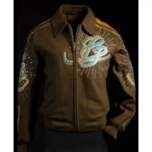 PELLE PELLE DECORATED BROWN WOOL JACKET