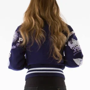 Pelle Pelle Women Purple Wool Varsity Jacket
