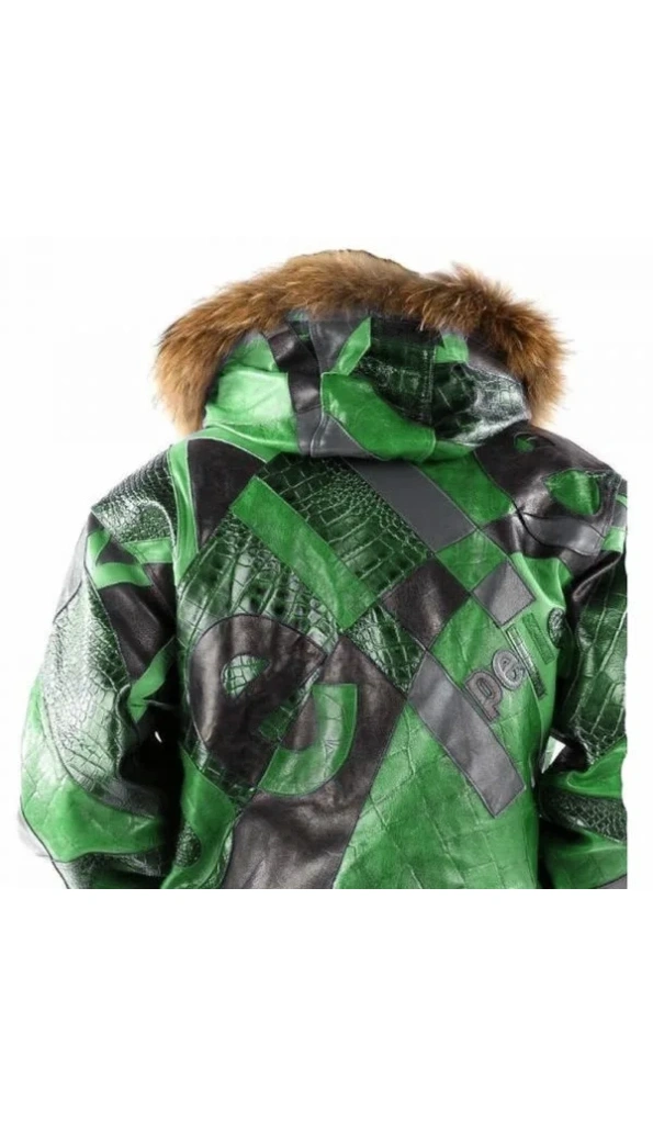 Pelle Pelle Green Abstract Pattern Jacket