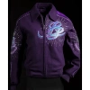 DECORATED PURPLE WOOL JACKET