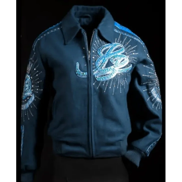 PELLE PELLE DECORATED BLUE WOOL JACKET view 1