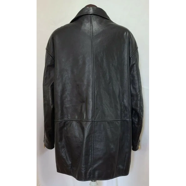 PELLE PELLE BLACK ZIP COAT LEATHER JACKET view 2