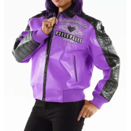 Pelle Pelle Strong 37 Years Purple Leather Jacket view 2