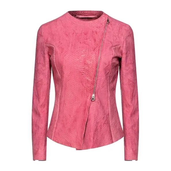 PELLE PELLE STUDDED PINK LEATHER JACKET