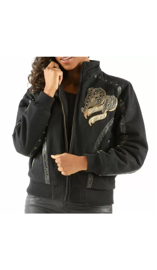 Pelle Pelle Black Women Fur Hood Wool Jacket | Born & Raised