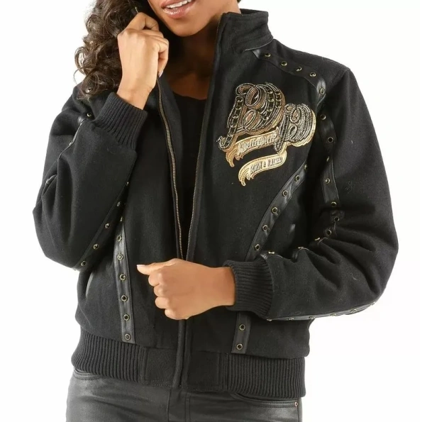 Pelle Pelle Black Women Fur Hood Wool Jacket | Born & Raised