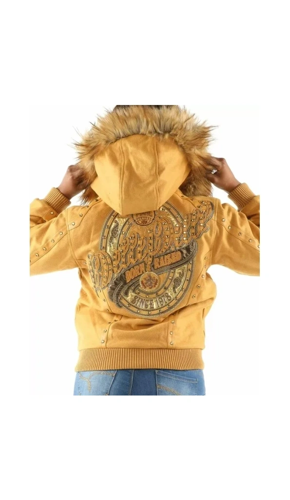 Pelle Pelle Yellow Fur Hood Wool Jacket | Born & Raised