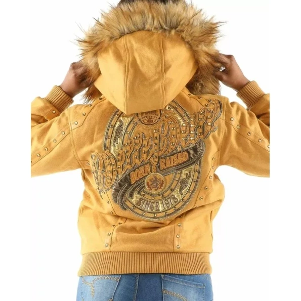 Pelle Pelle Yellow Fur Hood Wool Jacket | Born & Raised