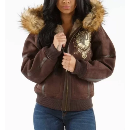 Pelle Pelle Dark Brown MB Fur Hood Jacket | Wool Jacket