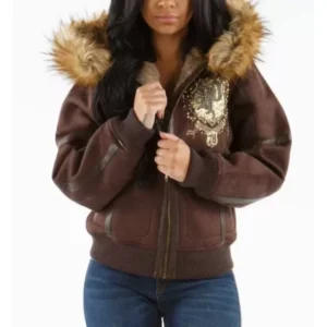 PELLE PELLE BROWN 1978 FUR HOODIE JACKET