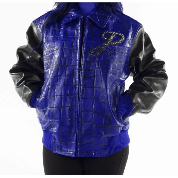 PELLE PELLE BLUE EXOTIC LEATHER JACKET