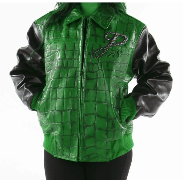 PELLE PELLE GREEN EXOTIC LEATHER JACKET