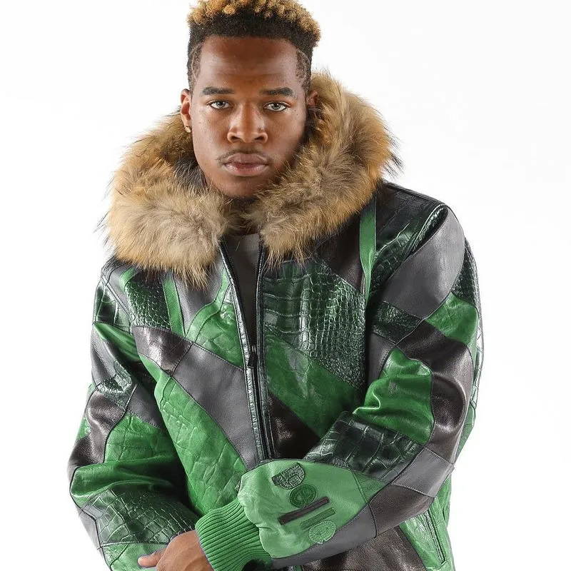 PELLE PELLE ABSTRACT GREEN JACKET WONDERFUL