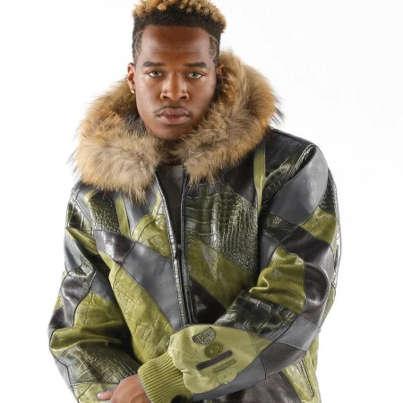 PELLE PELLE ABSTRACT OLIVE JACKET ATTRACTIVE view 1