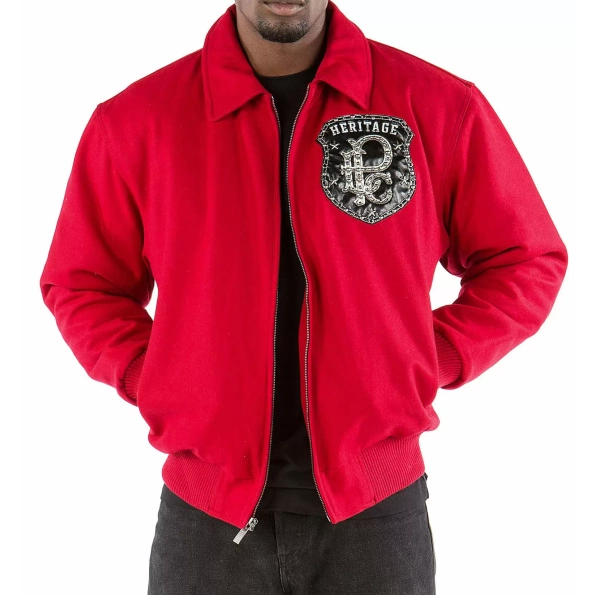 PELLE PELLE RED WOOL JACKET IMPRESSIVE