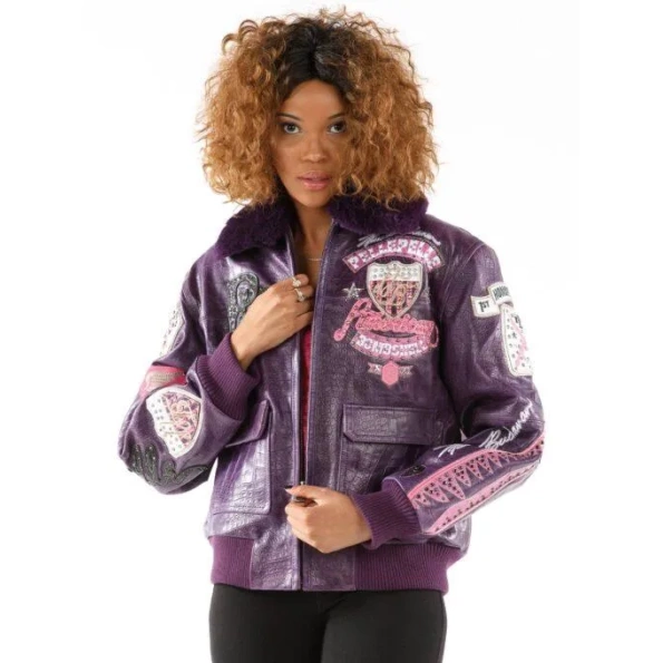 PELLE PELLE BOMBSHELL PURPLE LEATHER JACKET view 1
