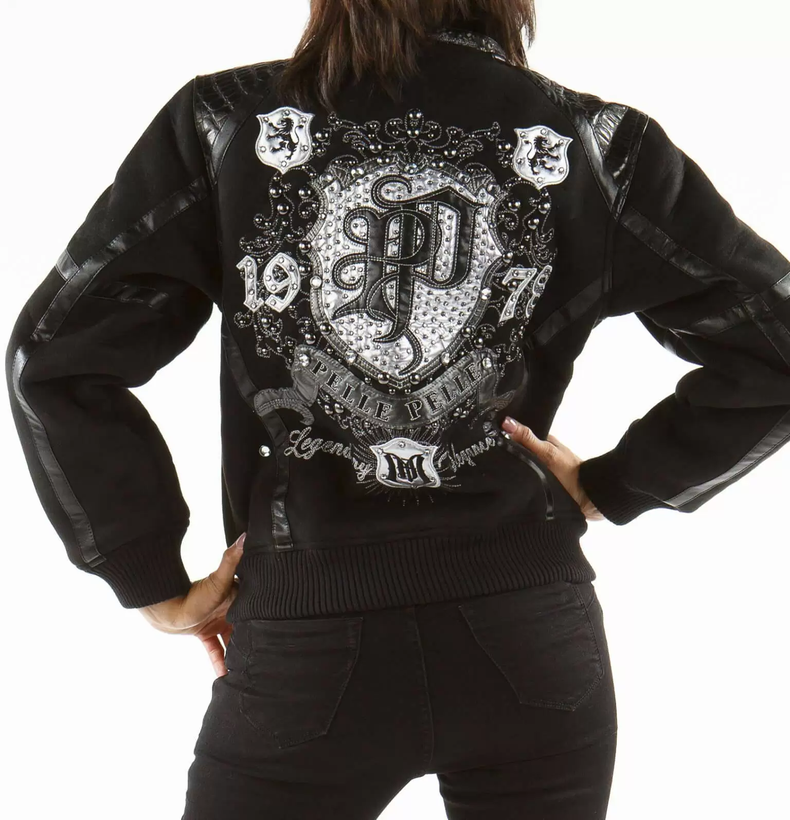 Bold Black Pelle Pelle Wool Jacket