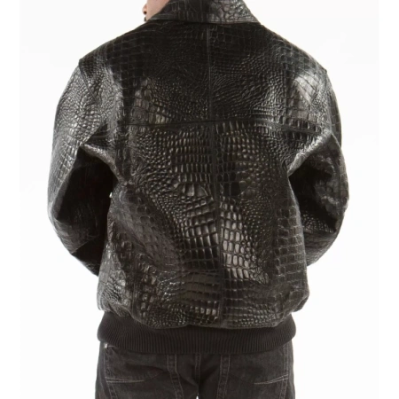 Pelle Pelle Black Crocodile Leather Jacket view 2