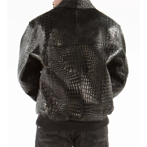 Pelle Pelle Black Crocodile Leather Jacket view 2