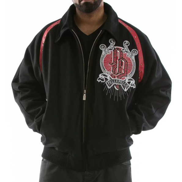 Pelle Pelle Top Brass Lion Black Wool Jacket view 2