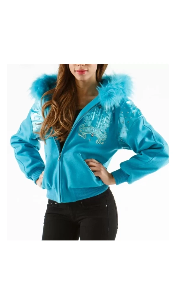 Pelle Pelle Women Wool Fur Hood Jacket | Live Like A Queen