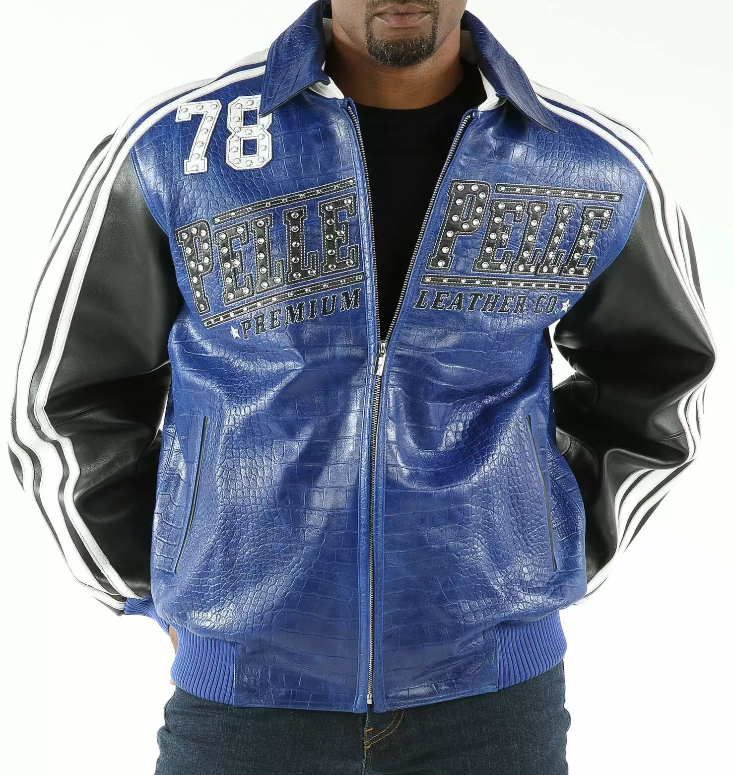 Bold Blue Wild Pelle Pelle Studded Jacket view 2