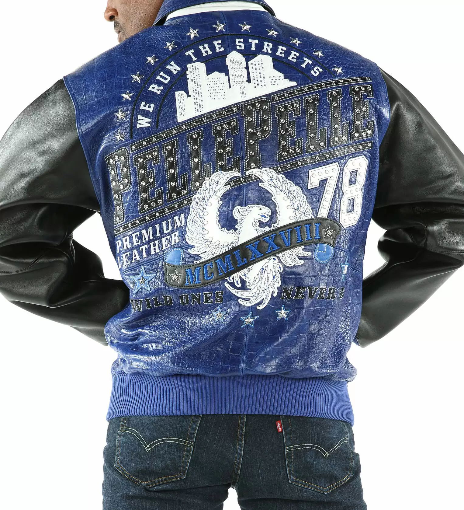 Bold Blue Wild Pelle Pelle Studded Jacket