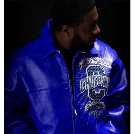 Pelle Pelle Chi Town Blue Leather Jacket view 2