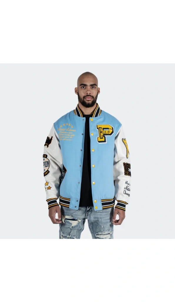 Pelle Pelle Light Blue Varsity Jacket
