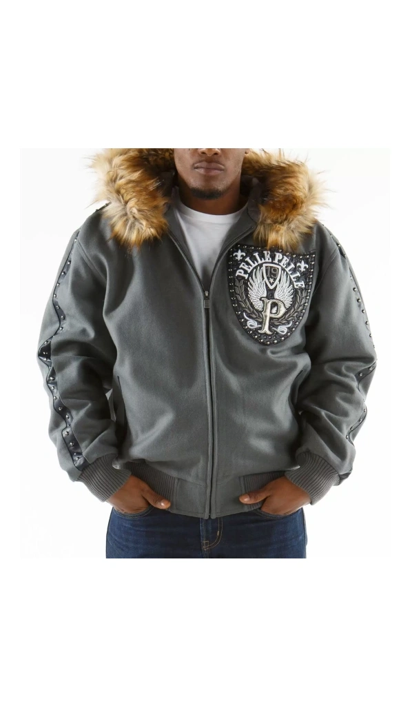 Pelle Pelle Grey Brother Hood Jacket