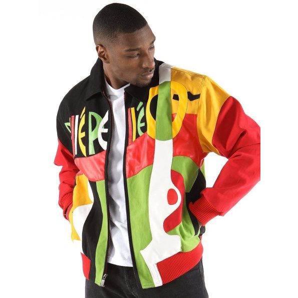 Pelle Pelle Yellow Red Black Picasso Plush Jacket view 1