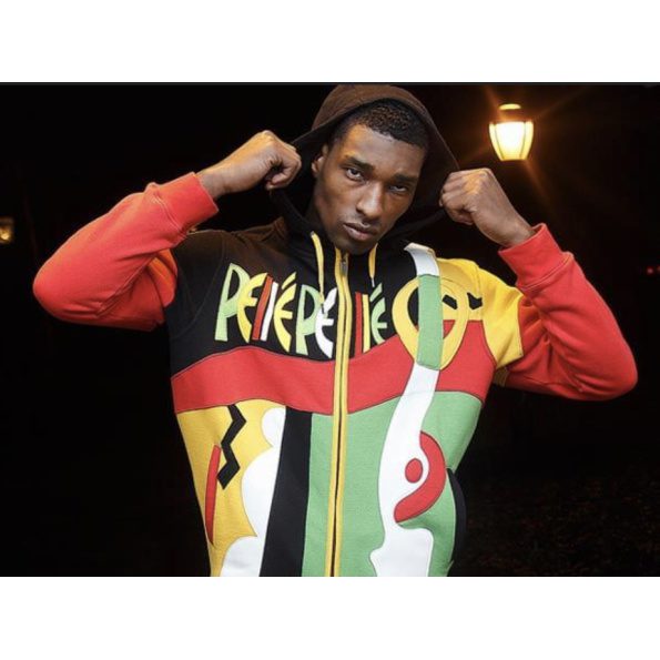 Pelle Pelle Picasso Plush Jacket | Black Red Yellow