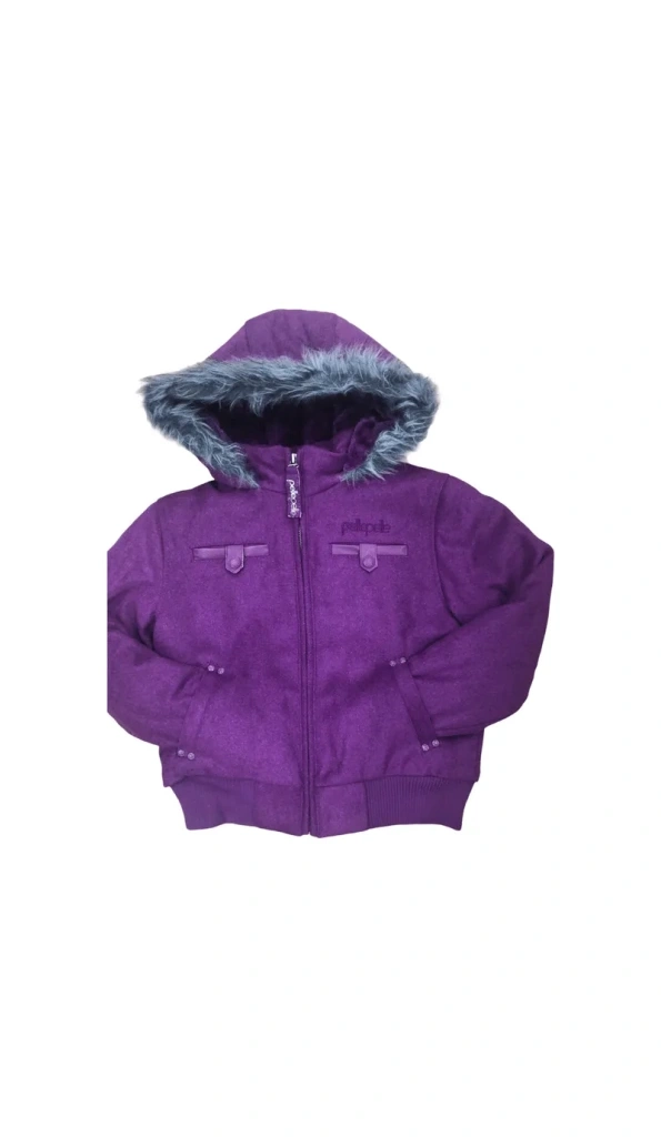 Pelle Pelle Kids Wool Hooded Purple Jacket