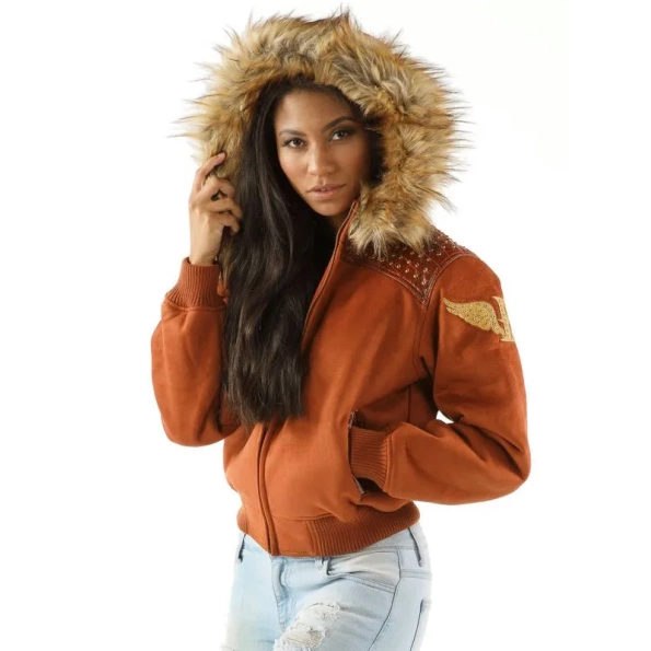 PELLE PELLE BROWN MB HOODIE WOOL JACKET