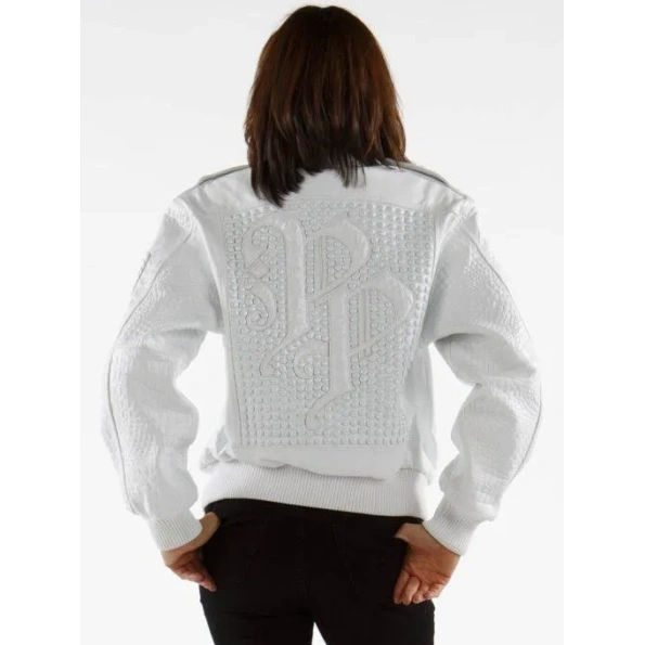 Pelle Pelle White Leather Fur Collar Jacket | Women Jacket view 2